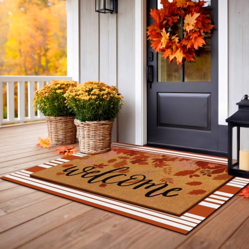Moucuny 2 Pcs Fall Layered Doormat Set, Maple Leaves by Moucuny - Used condition - Image 7