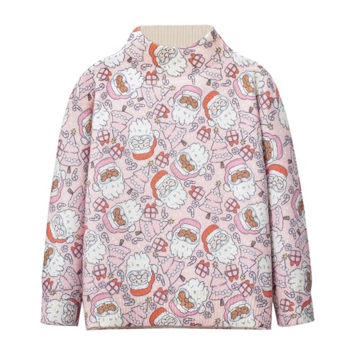 Image of WELAKEN Girls Sweater Colorful Patterned Crewneck Long Sleeve Knit Pullover