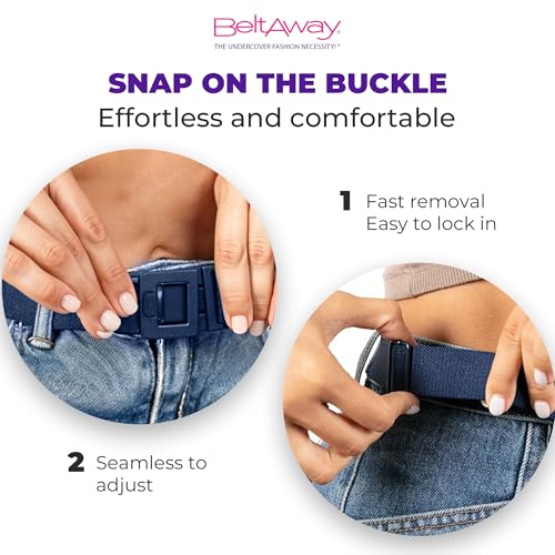 Image of Womens Belts for Jeans, Invisible Flat Buckle Belt, Adjustable Stretch Fit | Adjustable Invisible Belt with Flat Buckle, No Bulge, Comfortable All Day Fit for Jeans, Pants and Dress
