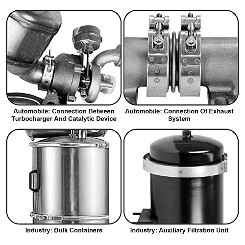 Aiwfl 2Pcs 2.5" V Band Clamp Stainless Steel V Band Bolt Clamp With 2 Male Female Flanges For Turbo Exhaust Systems #TOP5