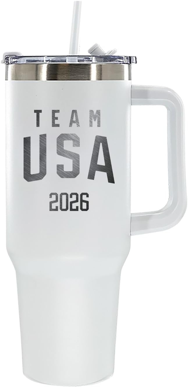 The Memory Company Officially Licensed NCAA National Football Champs 2025 40oz Insulated Stainless Steel Tumbler with Lid & Straw, Etched, Indiana University Bloomington