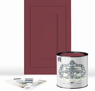 ALL-IN-ONE Paint by Heirloom Traditions, Cordial (Cherry Red), Quart - Durable cabinet and furniture paint. Built in primer and top coat, no sanding needed. Includes our 30 featured color card.