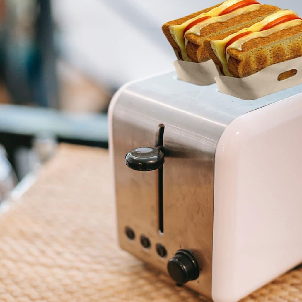 Non-stick Reusable Toaster Bags Create Grilled Cheese Sandwiches in Toaster, Microwave Oven or Grill, Pizza Panini& Garlic Bread Reusable and Easy to Clean Kitchen Supplies Household Supplies