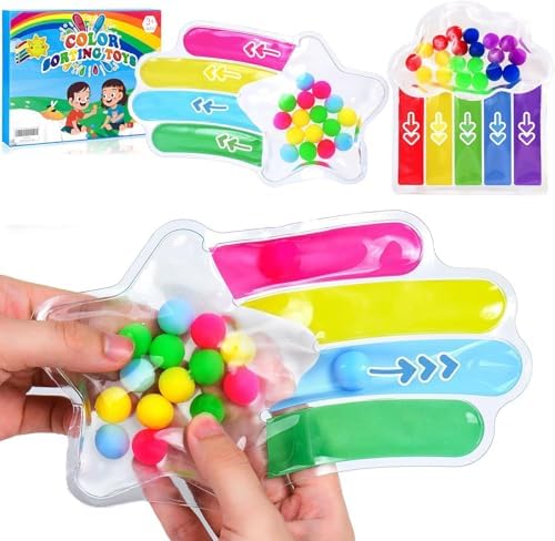 Felly 2 Stück Fidget Toys, Squeeze Sensorik Spielzeug, Farbsortierspielzeug, GelgefüLlte Sensorisches, Antistressspielzeug zum Quetschen Kneten ADHS Autismus Spielzeug Kinder Mädch