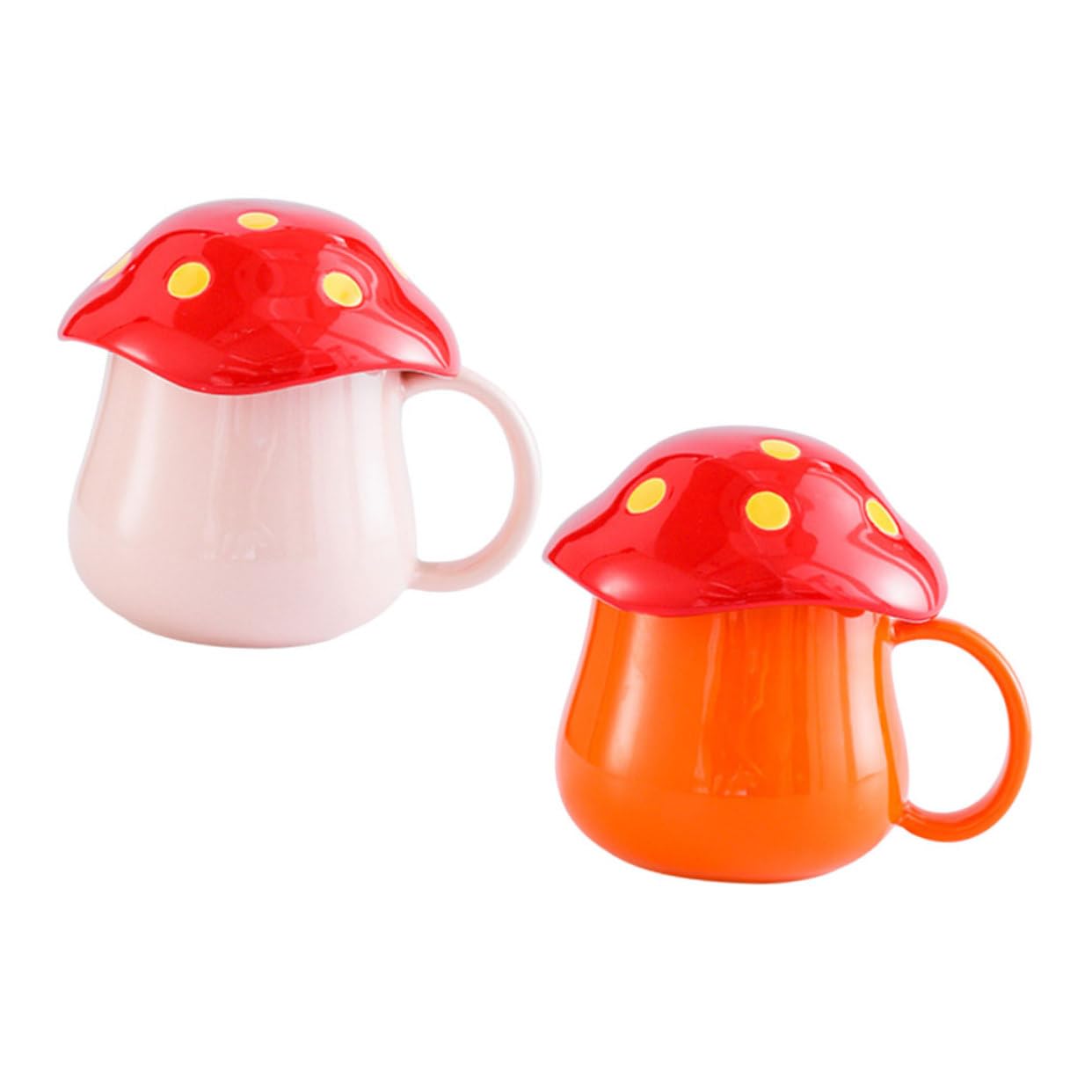 Lot de 2 tasses à café champignon créatives HEMOTON | Idée cadeau céramique