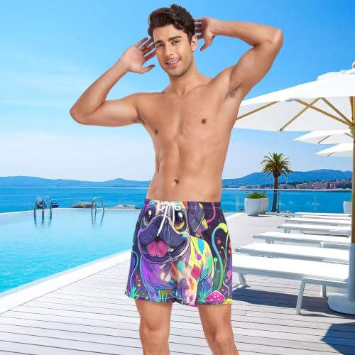 Bañador de secado rápido para hombre que evita rozaduras con diseño elegante de perro 3