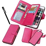 Urvoix For Apple iPhone 6 Plus / 6S Plus (5.5''), Wallet Leather Flip Card Holder Case, 2 in 1 Detachable Magnetic Back Cover iPhone6 Plus / iPhone6S Plus (NOT for iphone6)