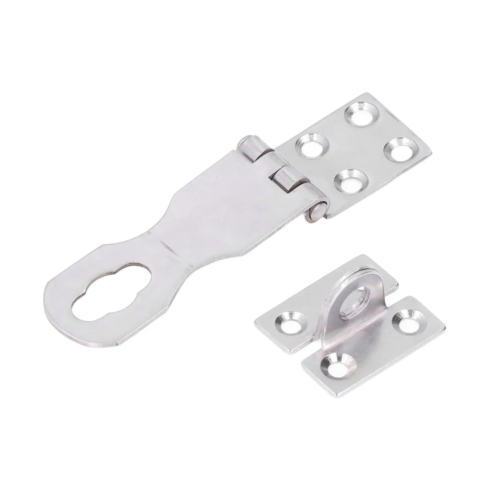 Dqzrtueca Silver Hasp And Staple, Stainless Steel Door Padlock Hasp Latch Lock Foldable For Marine Use