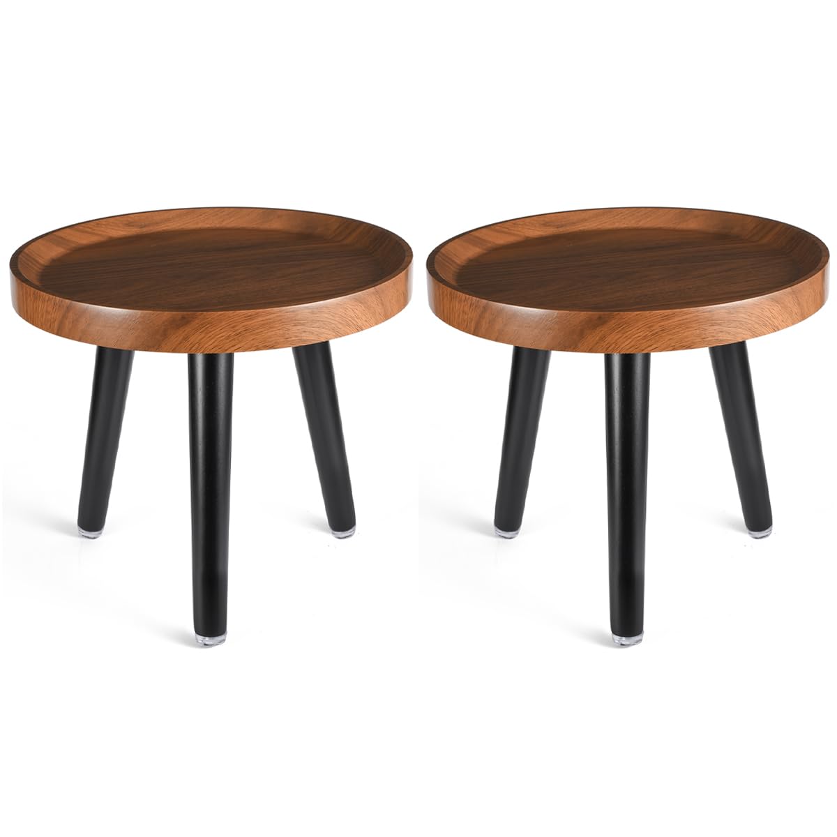 Photo 1 of ***MISSING SOME HARDWARE AND DAMAGED***
KGPLOME Indoor Plant Stand,Wood Mid Century Plant Table in Walnut Finish,Tall Plant Stand for Flower Pot,Modern Round Small Side End Table with Raised Design (Walnut, 12"x10.8" 2 Pack)