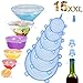 longzon Coperchi in Silicone Estensibile, [15pcs] Coperchi Riutilizzabili Elastici, Eco Coperchio in Silicone Stretch Adatta Diverso Contenitore, Mantenere Il Cibo Fresco - Rotondo
