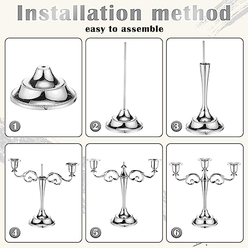 Bougeoir gothique argenté Dandat lot de 3 pour décoration de mariage - 6