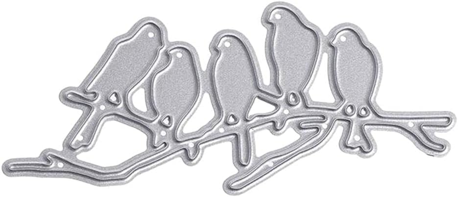 Troqueles de corte de metal para hacer tarjetas, 5 pequeños pájaros en ramas, plantillas de corte para manualidades, álbumes de recortes, álbum de
