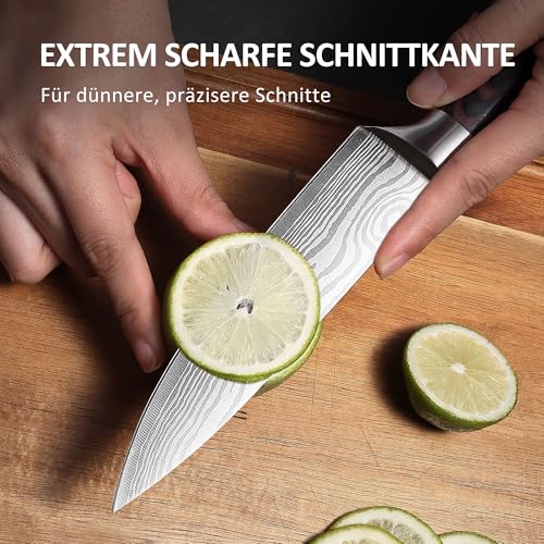 PAUDIN PAUDIN Kochmesser 15 cm Küchenmesser klein scharf profi Messer als Allzweckmesser Fleischmesser Gemüsemesser aus hochwertigem Edelstahl mit ergonomischem Holzgriff - Funktionsansicht 5 | Küchenmesser