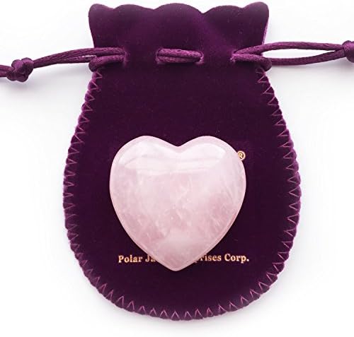 Polar Jade Rose Quartz Heart Stone 45mm(1.8") Crystal Heart Chakr...