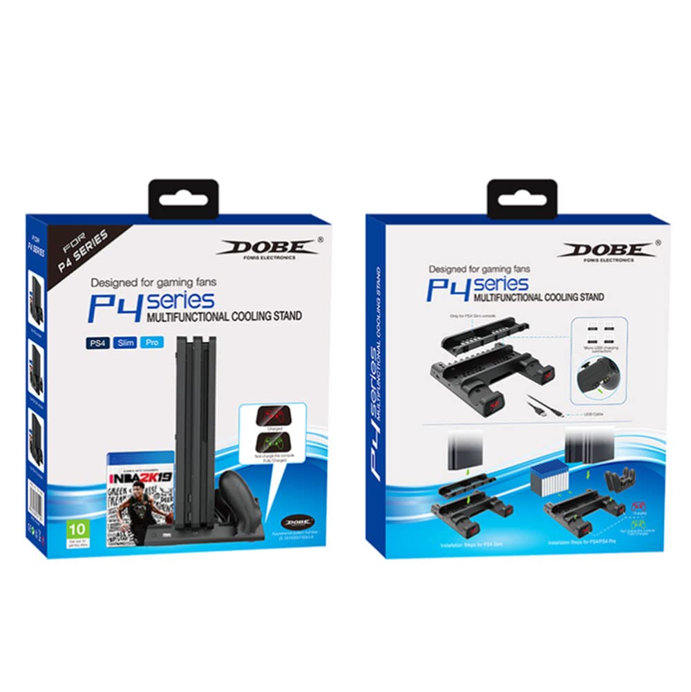 PS4 FAT/Slim/Pro Multifunctional Vertical Stand Cooling Fan Stand, PS4 Controller Charger with LED Indicators,Charging Dock Station with 12PCS…