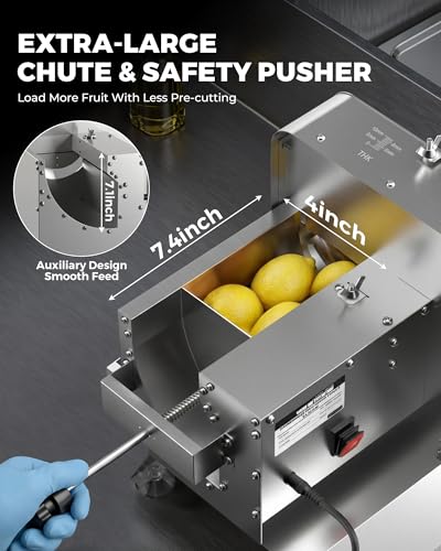 Image of WantJoin Commercial Electric Vegetable Slicer - Upgraded Glass Window 290LBS /H Vegetable Slicer Machine w / 0-0.4 inch Adjustable Thickness, Stainless Steel Blade,For Catering Food Prep - White
