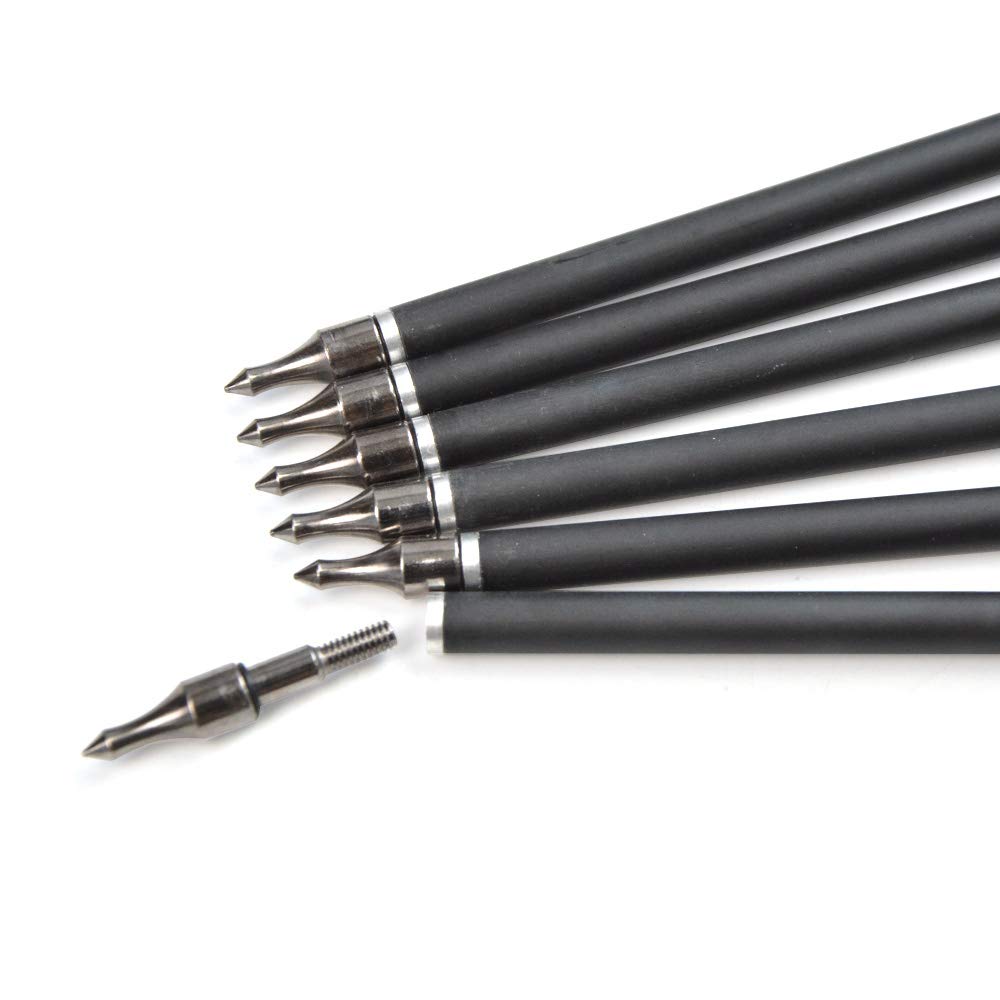 SHARROW 12pcs Freccia di Carbonio 30 Pollici con Piume di Tacchino 500 Spine Tiro con L'Arco in Carbonio Frecce con Faretra Freccia per Arco Compound Ricurvo