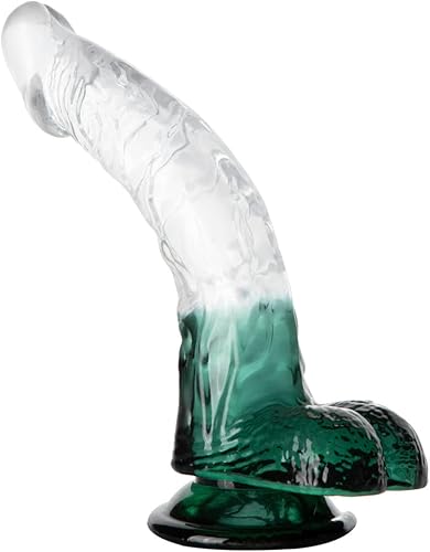 Miniatura 9 de FST Consolador realista de eje curvado, estimulación del punto G, pene con fuertes testículos de succión y diseño de venas para estimulación sexual