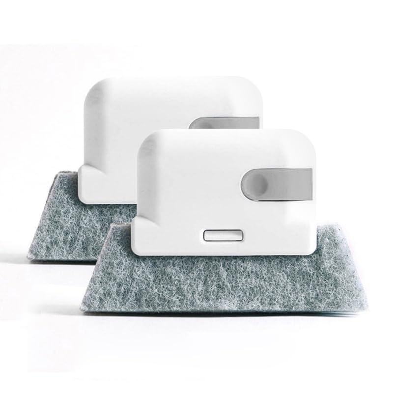 Image of 2PCS Window Track Cleaner, Window Groove Cleaning Brush Tools Set, Window Slot Clean Brush with Dustpan
