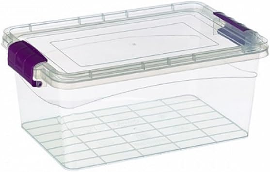 Set Of Two Plastic Storage Box Boxes Lid Handles Food Container Home Kitchen Office Box UK 5L