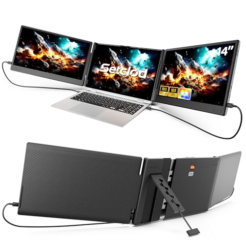 Setclod 2025 Upgraded Laptop Screen Extender Portable, 14" 1080P FHD IPS Screen, Monitor Extender for Laptop, Fit for 13-17", Plug & Play Compatiable with Windows/Mac/Chrome/Android/Switch
