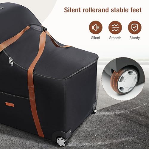 Image of Infant Car Seat Travel Bag with Wheels, Padded Zipper Pocket for Air Travel, Gate Check Car Seat Cover, Baby Travel Essentials
