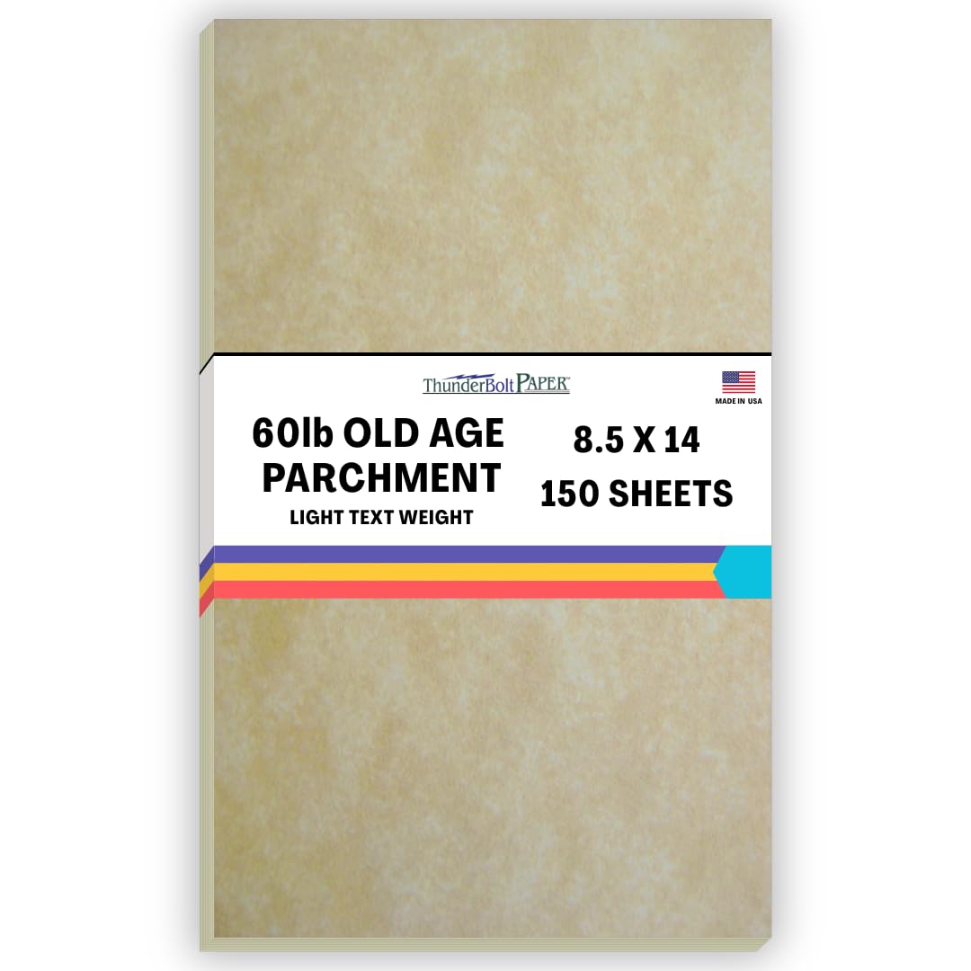 150 Sheets Aged Parchment Paper – Legal Size 8.5x14, 60# Text Weight, Vintage Look - View #5