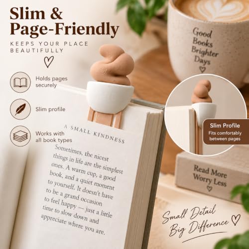 Image of Coffee Cup Bookmark for Books, 2 Pack Paper Clip Page Marker