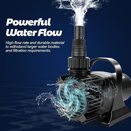 2300GPH Fountain Submersible Water Pump for Small Pond Fish tank Pool Waterfall Outdoor Hydroponics Aquarium, 5 Adjustable Directions, 10FT Lift Height - Thumbnail 4