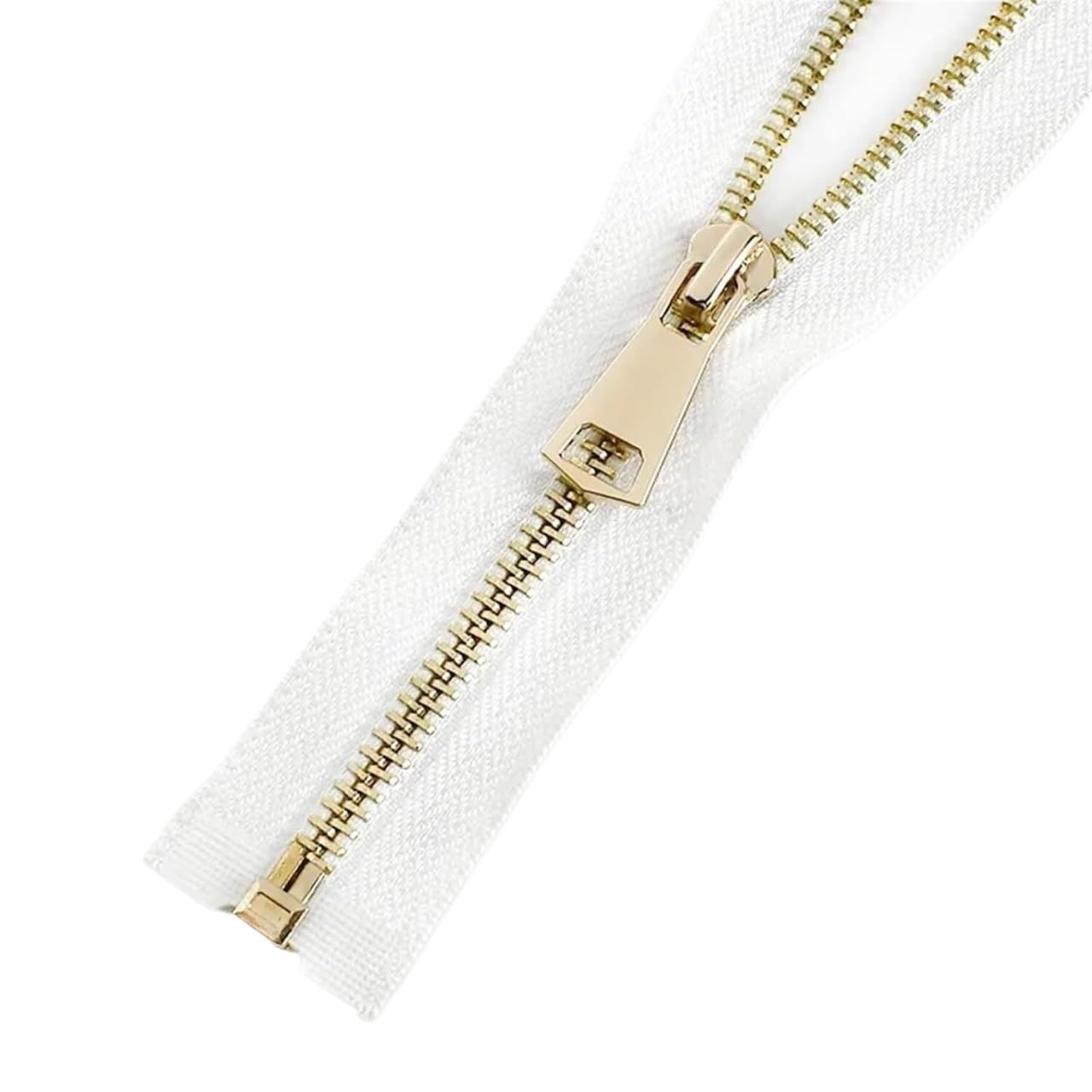 Cerniere aperte da 60-150 cm for cucire, accessori for abbigliamento fai da te Zip for giacche, cappotti, scarpe | White,120cm