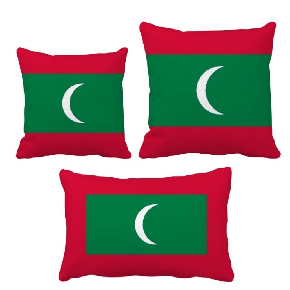 Coussin Malediven National Flag Asia Country avec sa housse de canapé