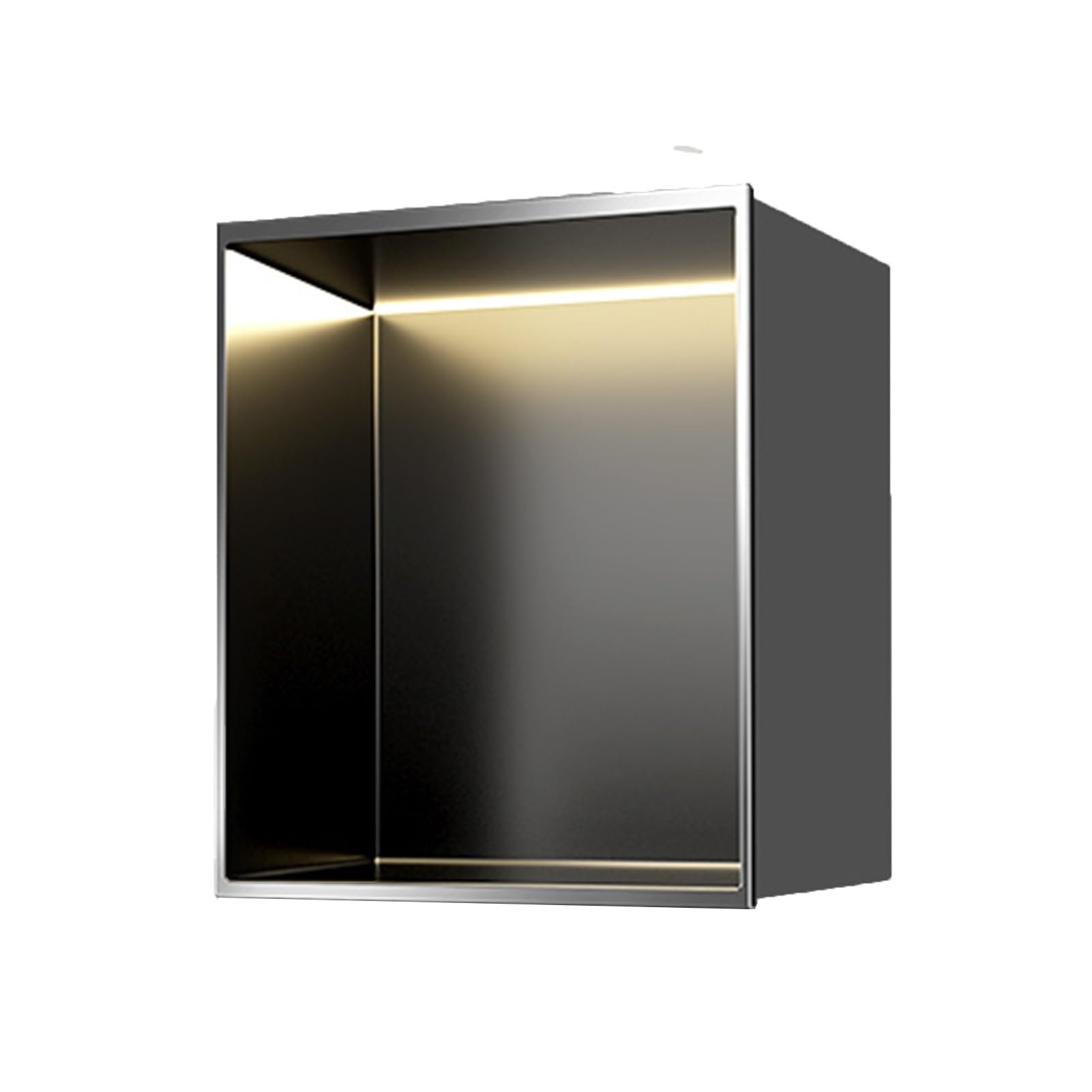 QUSYZD Stainless Steel Niche, with LED, Recessed Nich Holder Storage Rack, Toiletries Recessed Mount Storage Shelf for Shampoo and Toiletries,Grey-120x28x12.5cm,Grey-32x32x12.5cm
