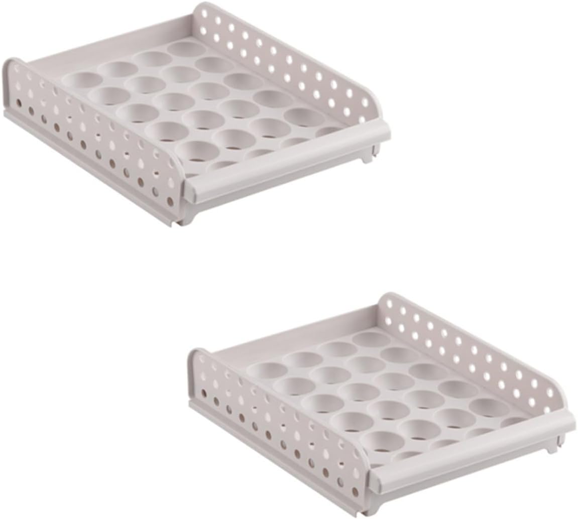 HOMSFOU Egg Crisper Refrigerator Egg Keeper Pull Shelf Storage Fresh Holder for Camping Housewarming
