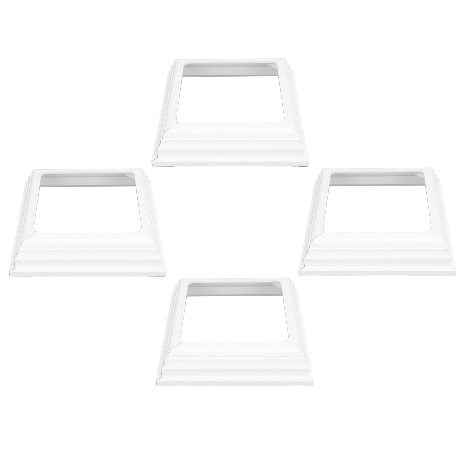 Bnineteenteam Faldones para Postes de Tipo Dividido, Fundas para Postes de PVC Blanco, Fácil Instalación para de 4x4, Cubiertas Duraderas para Cubiertas y Vallas, 4 Uds.