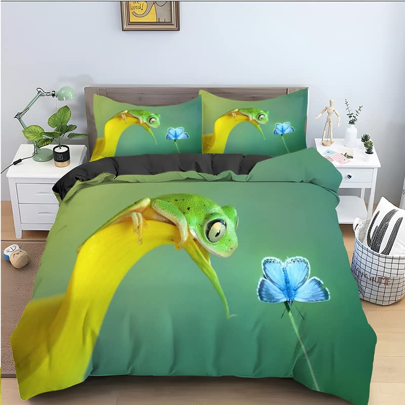 Housse de couette microfibres cyan 160x200 résistante et facile à laver pour ados