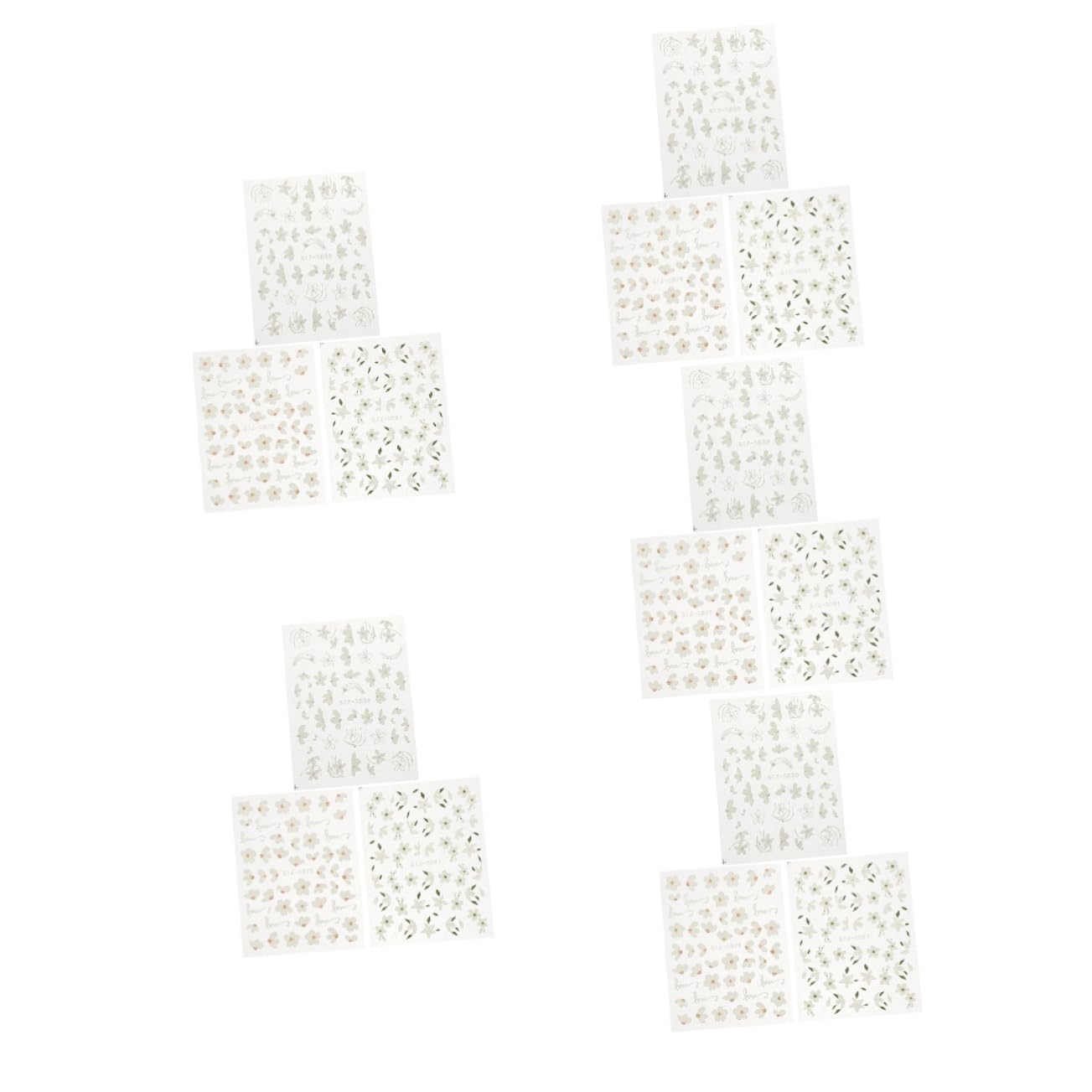 5 Set Adesivi Per Unghie Con Fiori Decorazioni Eleganti Per Nail Art Per Creazioni Diy Facili Applicare Per Domestico 3 Fogli*5