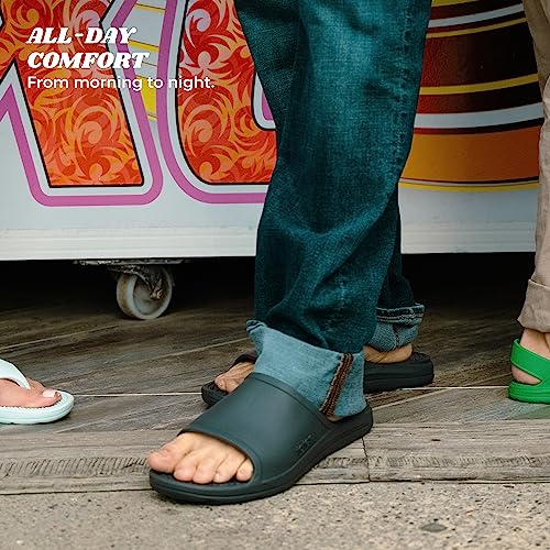 Image of Totes Men's Everywear Slide Sandals Lightweight Waterproof Comfort Slides with Cushioned Footbed for Pool, Beach & Everyday Wear