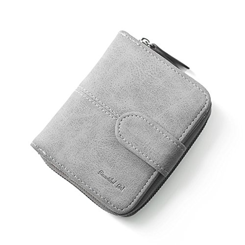 Portefeuille court pour dames en nubuck mat avec boucle élégante