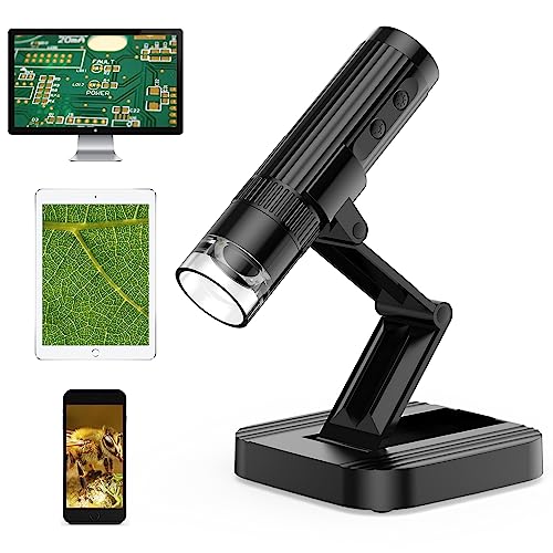 WADEO Microscopio Digital WiFi, 1080P HD 50-1000X Microscopio USB, Mini microscopio Microscopio de...