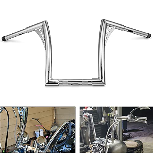 WSays 12  Rise Ape Hangers Handlebar 1-1 4  Diameter Handle Bar Chrome Compatible with Harley Dyna Softail Sportster XL 883 1200 & 1994-2021Road King Model & 1998-2013 Road Glide