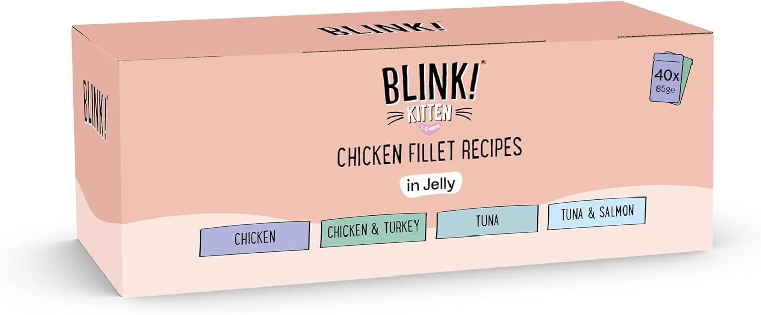 Blink! Wet Kitten Food Chicken & Fish Selection in Jelly 40x85g