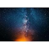 SIGNFORD Removable Wall Sticker/Wall Mural Blue Orange Milky Way Star Galaxy Astronomy & Space Astro