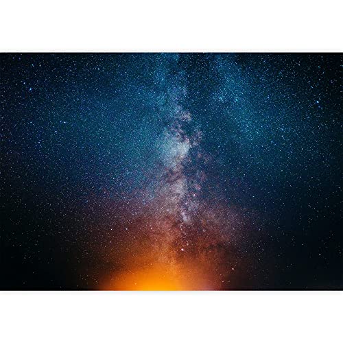 Signford Removable Wall Sticker/Wall Mural Blue Orange Milky Way Star Galaxy Astronomy & Space Astronaut Digital Art Realism Decorative Scenic Colorful For Living Room, Bedroom, Office - 66X96 Inches #TOP22