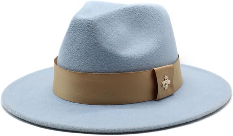 Classic Western Wool Felt Hat, Black with Gold Band
