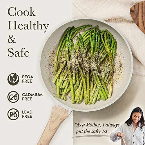 Carote Pots And Pans Set Nonstick, White Granite Induction Kitchen Cookware Sets, 10 Pcs Non Stick Cooking Set W/Frying Pans & Saucepans(Pfos, Pfoa Free) #TOP1