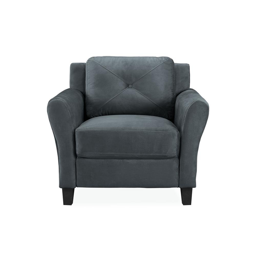 Lifestyle Solutions Harrington Armchair, 35.4" W x 32.0" D x 32.7" H, Dark Gray