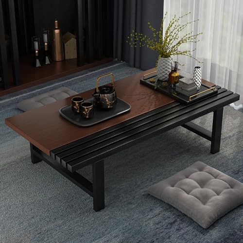 Mesa auxiliar de salon resistente en madera marrón de 80 cm 2