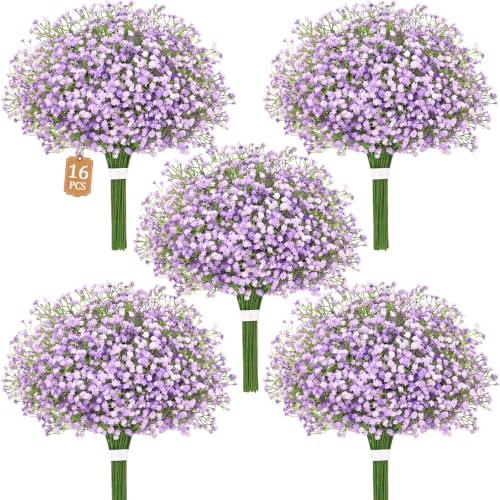 16Pcs Babys Breath Artificial Flowers, Baby Breath Flowers Artificial Bulk
