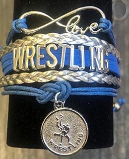Sportybella Wrestling Charm Infinity Bracelet- Wrestling Jewelry for Wrestlers,Teams, Moms and Coaches