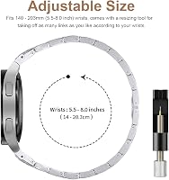 Miimall Női Strasszkő Fém Karkötő Samsung Galaxy Watch 4 40mm 44mm Cserélhető Szíj 20mm Kristály Díszítéssel 4